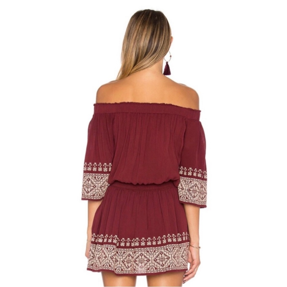 TULAROSA REVOLVE OFF-THE-SHOULDER EMBROIDERED MINI DRESS - Picture 7 of 9